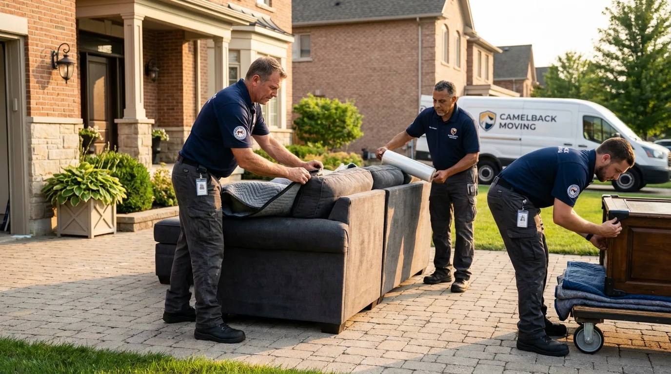 Large estate moving crew wrapping furniture in Bardstown, KY