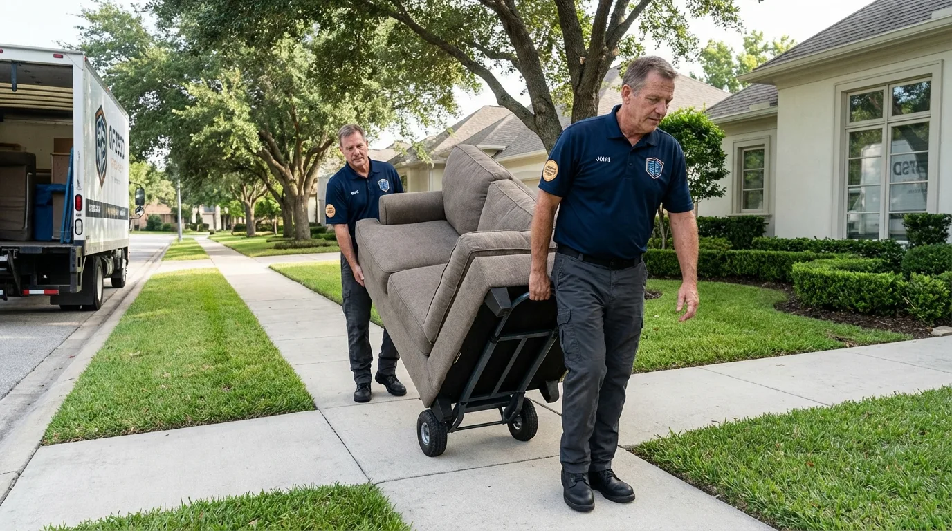 Local residential moving crew loading furniture in Bardstown, KY